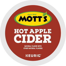 Pour Motts hot apple cider into a mug for rich aroma.