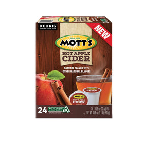 Morning breakfast scene with Motts cider beside a pastry.