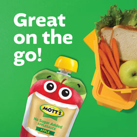 Mott's kid-friendly applesauce with ripe apple flavor in a portable pouch.