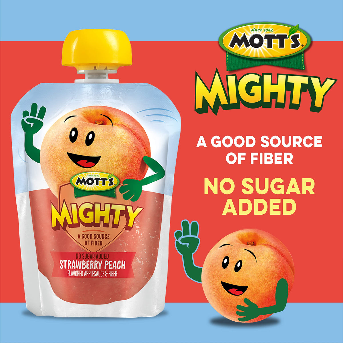 Mott's Mighty Applesauce on-the-go snack in backpack, great for school and travel