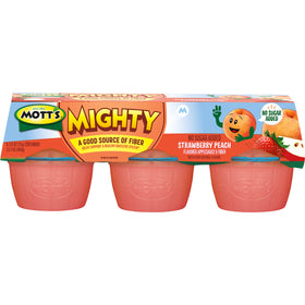 Mott's Mighty Strawberry Peach flavor aroma and fruity taste for kids.
