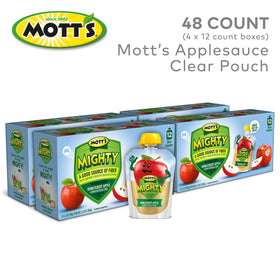 Mott's Mighty Honeycrisp Applesauce 48-count packaging provides a convenient family snack