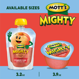 Mott's Mighty kosher-certified applesauce cup, family-friendly snack.