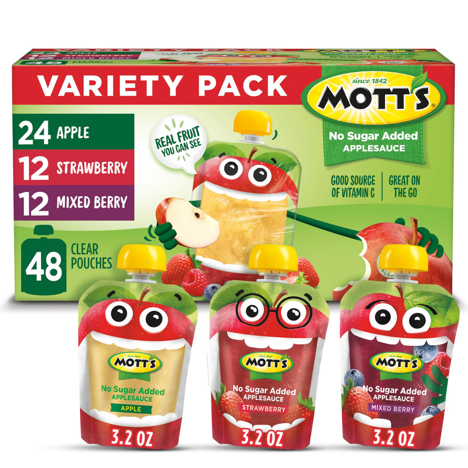 Mott's No Sugar Added Applesauce Apple pouch with 100% real fruit