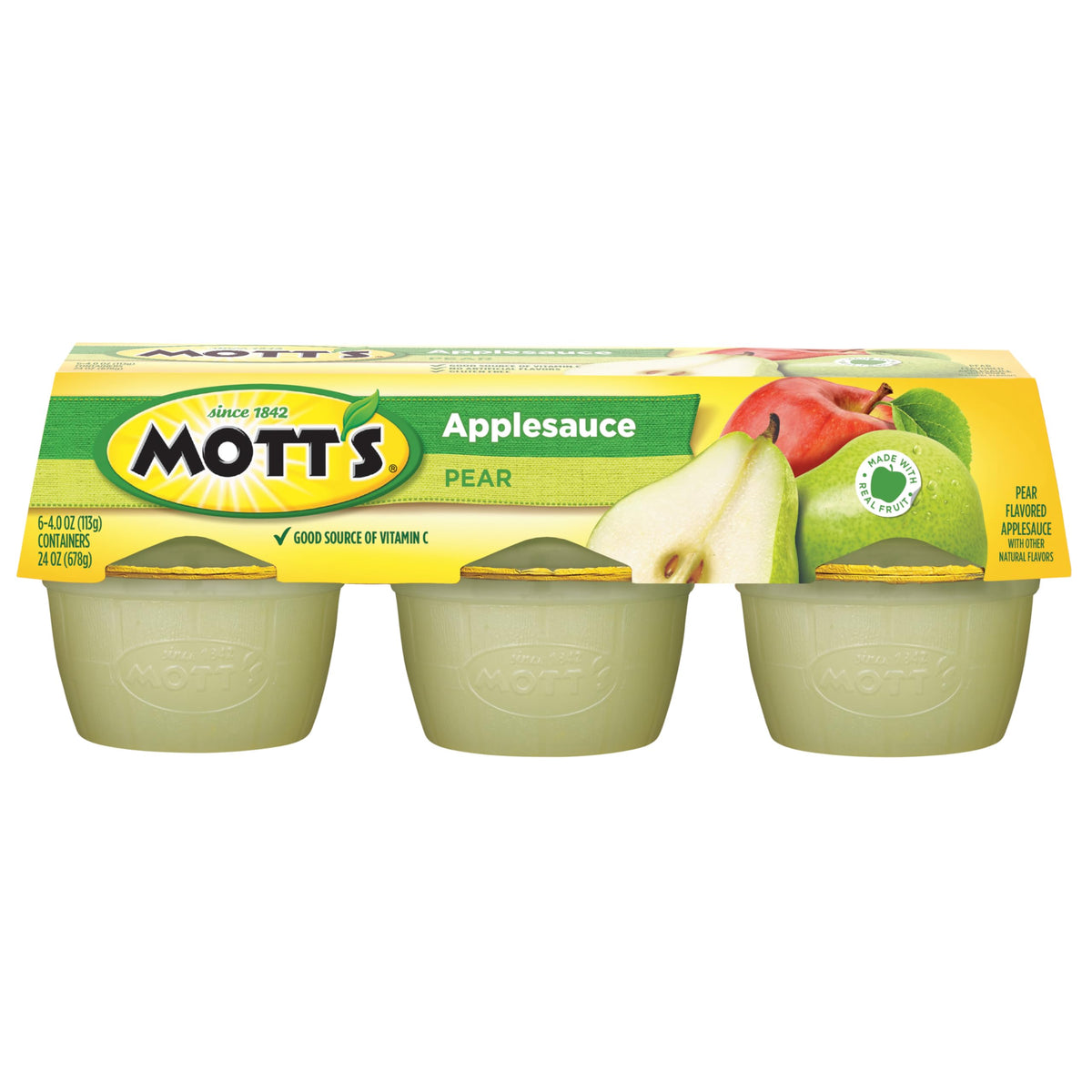 Mott's Pear Applesauce provides Vitamin C in a kid-friendly snack.