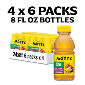 Mott’s Pineapple Passion Fruit Juice 8oz bottle ready for lunchboxes