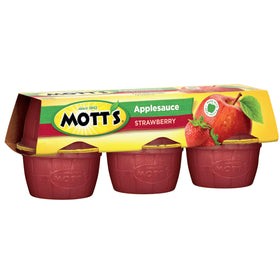 Motts Strawberry Applesauce 4 oz cups, easy to spot on shelf