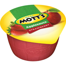 Motts Strawberry Applesauce 4 oz cups on a school lunchbox setup