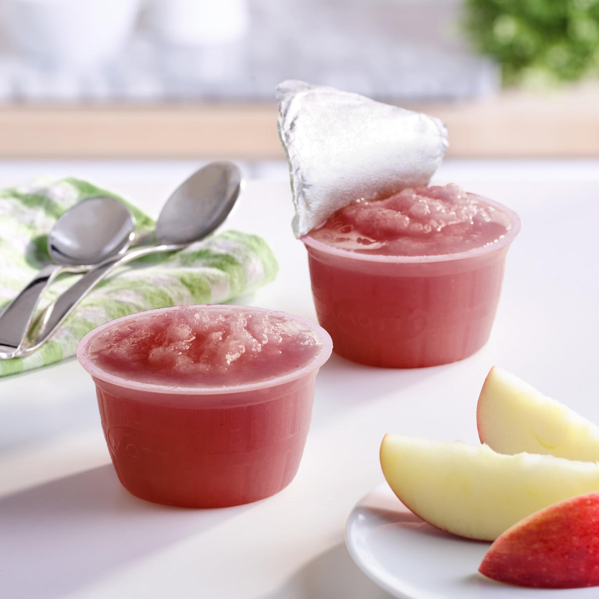 Motts Strawberry Applesauce 4 oz cups, convenient on-the-go treat