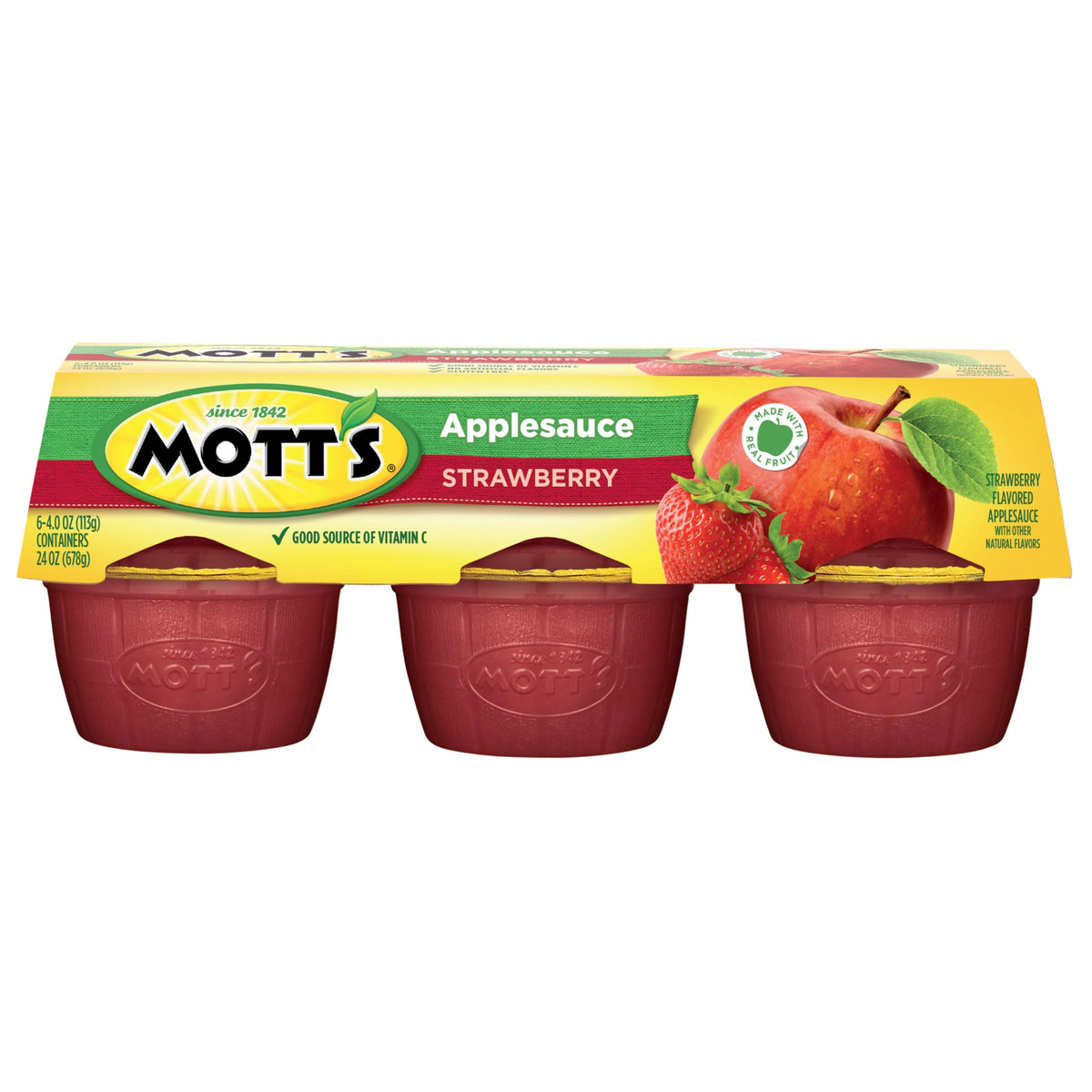 Motts Strawberry Applesauce 4 oz cups, pantry-pack display