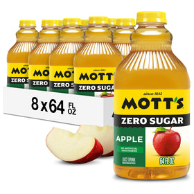 Mott's Zero Sugar Apple Juice Bottle 64oz—zero sugar and zero calories for family refreshment.