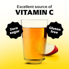 Mott's Zero Sugar Apple Juice Label—gluten-free option with 1% juice.