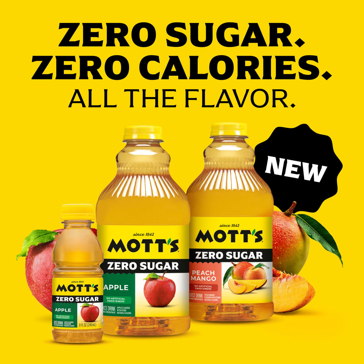 Mott's Zero Sugar Apple Juice Pour—easy pour for kids' meals.
