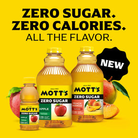 Mott's Zero Sugar Apple Juice Pour—easy pour for kids' meals.