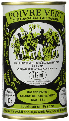 Moulin Green Peppercorns in Brine ready-to-use for seasoning stews and roasts
