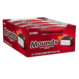 Close-up of MOUNDS coconut and dark chocolate bar texture