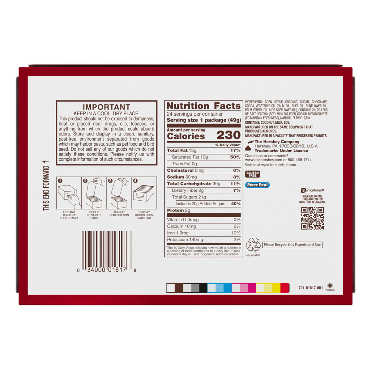 Individually wrapped MOUNDS coconut and dark chocolate bars for convenient snacks