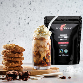Mount Hagen award label signaling recognized quality in instant coffee