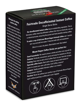 Mount Hagen decaf coffee packets front view showing compact single-serve format.