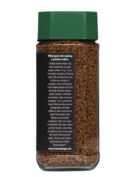 Mount Hagen Fair Trade certification label on packaging, highlighting ethical sourcing.