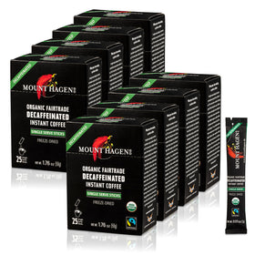 Mount Hagen instant decaf coffee stick in an 8-pack for on-the-go use