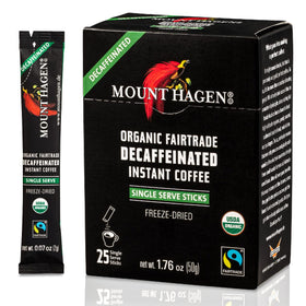 Mount Hagen instant decaf coffee stick for fast, flavorful caffeine fix