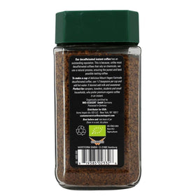 Mount Hagen organic label close-up shows USDA Organic and Fair Trade.