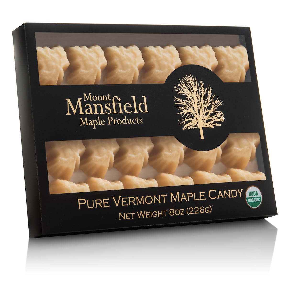 Mount Mansfield Maple Candy half-pound box, artisanal Vermont treat ideal for gifting