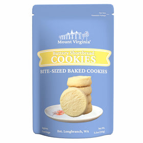 Mount Virginia buttery shortbread bag with resealable closure for freshness