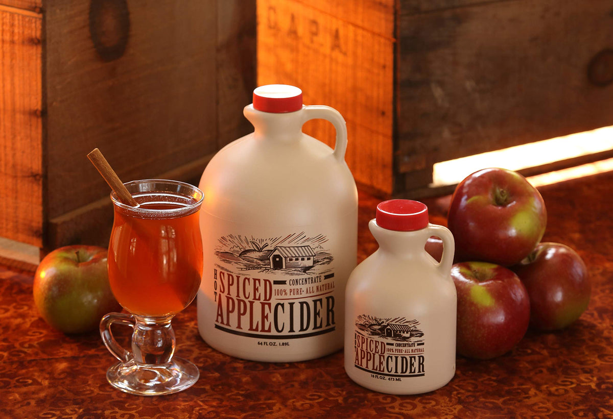 Mountain Cider Apple Cider Concentrate on shelf with long shelf life.