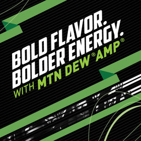 Mountain Dew AMP Energy can pour demonstrates quick energy on busy days.