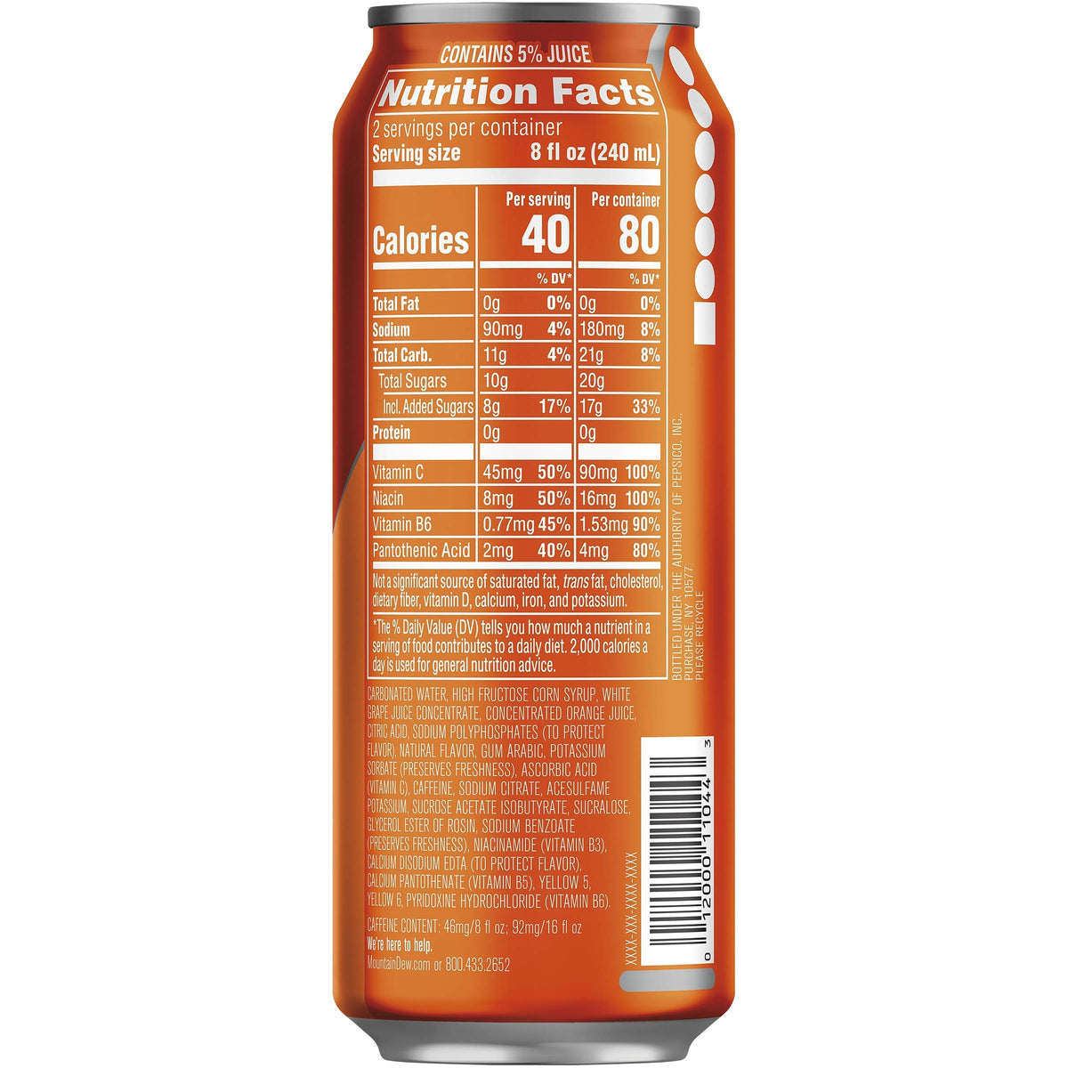 Mountain Dew Kickstart featuring real fruit juice and coconut water for hydration and flavor
