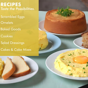 Water and Mountain Essentials egg crystals whisked in a bowl for rehydration.