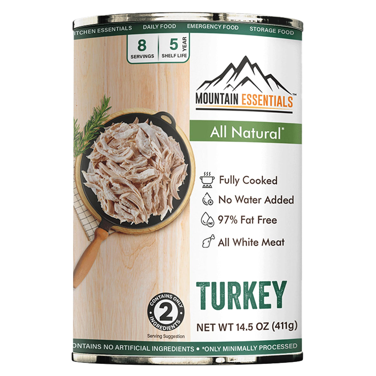 Mountain Essentials turkey can fully cooked and ready to eat for quick meals
