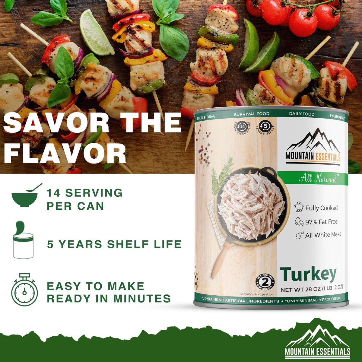Mountain Essentials turkey can used in sandwiches and salads with protein boost.