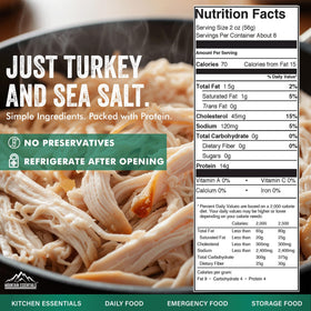 Mountain Essentials turkey served over salad for a protein boost
