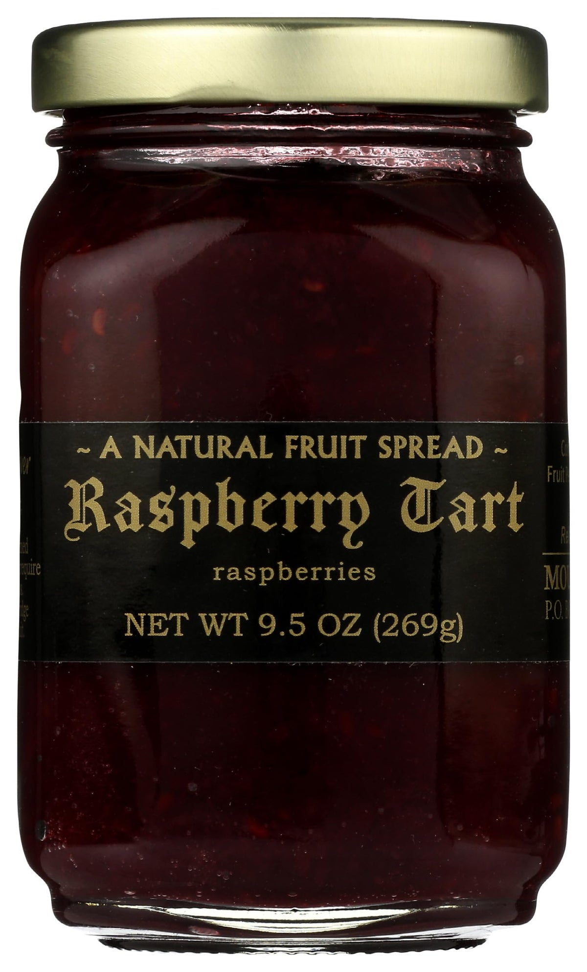 Mountain Fruit Co. Raspberry Tart Jam jar ready to enjoy.