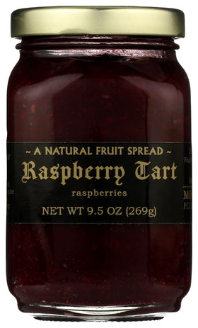 Mountain Fruit Co. Raspberry Tart Jam jar ready to enjoy.