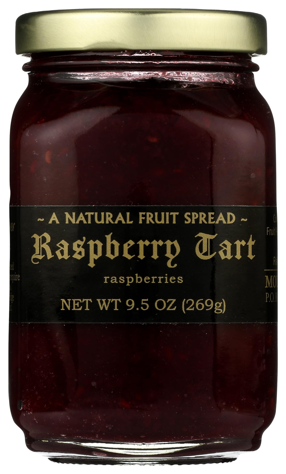 Mountain Fruit Co. Raspberry Tart Jam jar ready to enjoy.