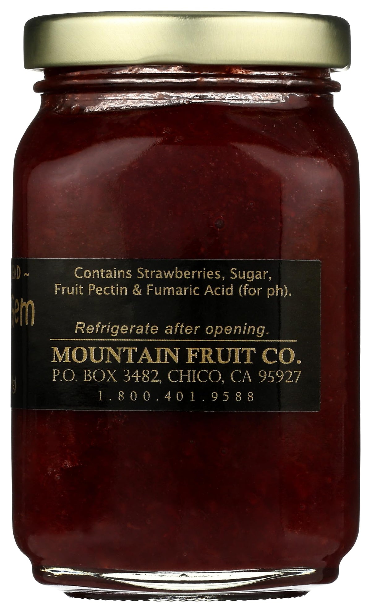 Yogurt parfait topped with Mountain Fruit Co. strawberry jam for a fruity boost.