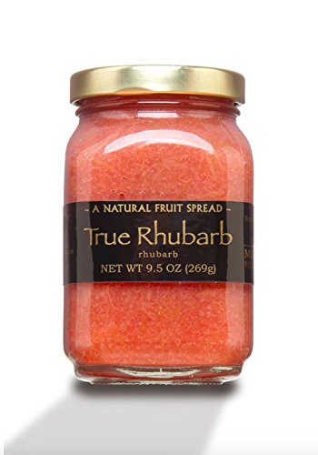 Mountain Fruit Company True Rhubarb Jam jar, bright rhubarb pieces ideal for toast and pastries.