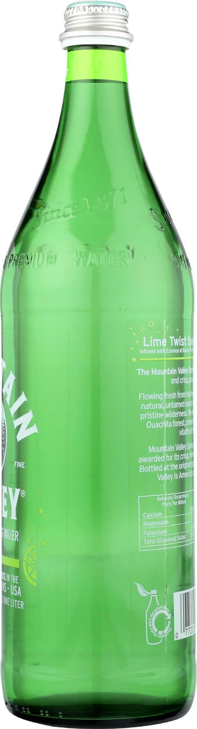 The Mountain Valley Sparkling Lime fizz close-up, vibrant citrus bubbles.