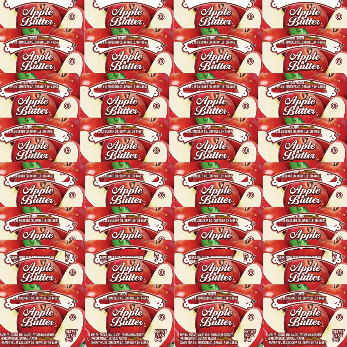 Movelo apple butter 0.5 oz cups for grab-and-go meals in a 25-pack.