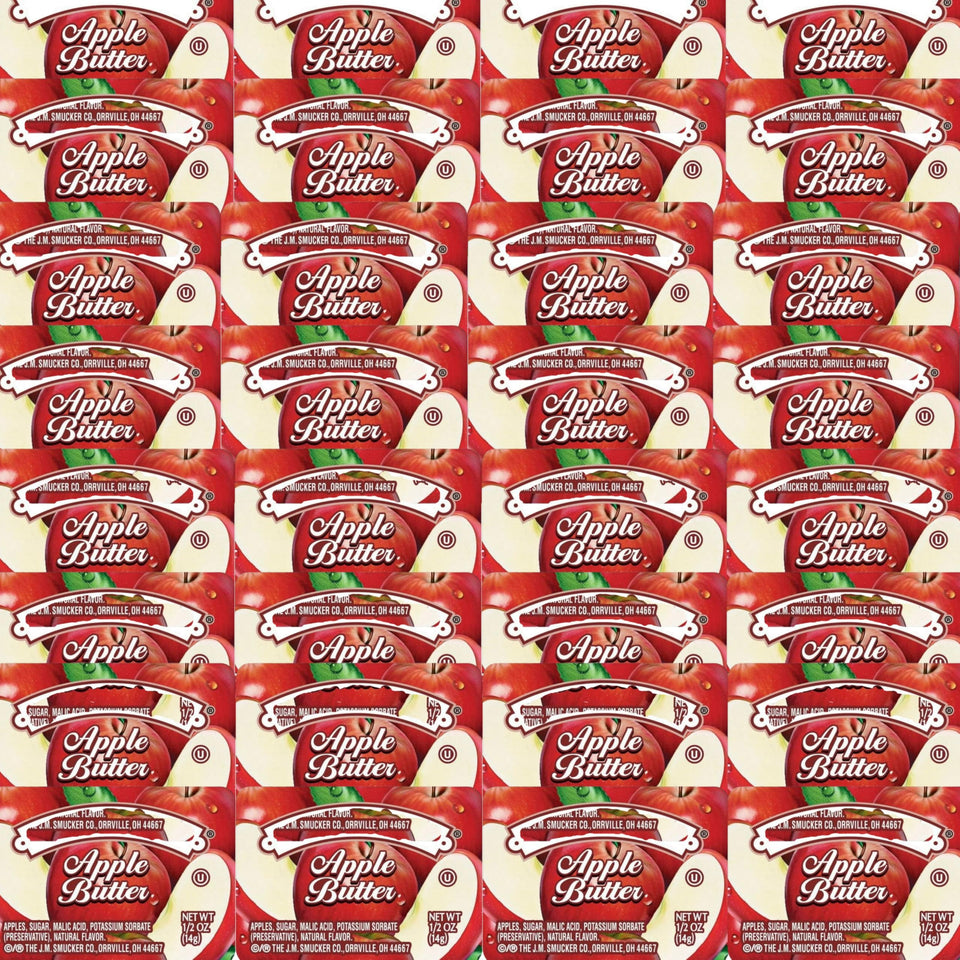 Movelo apple butter 0.5 oz cups for grab-and-go meals in a 25-pack.