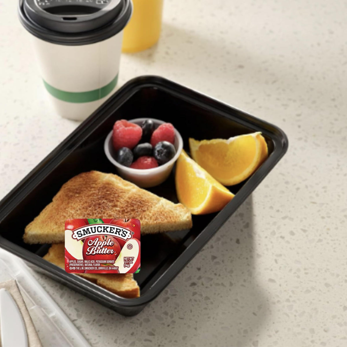 Movelo Apple Butter kosher, fat-free, gluten-free option for dietary menus.