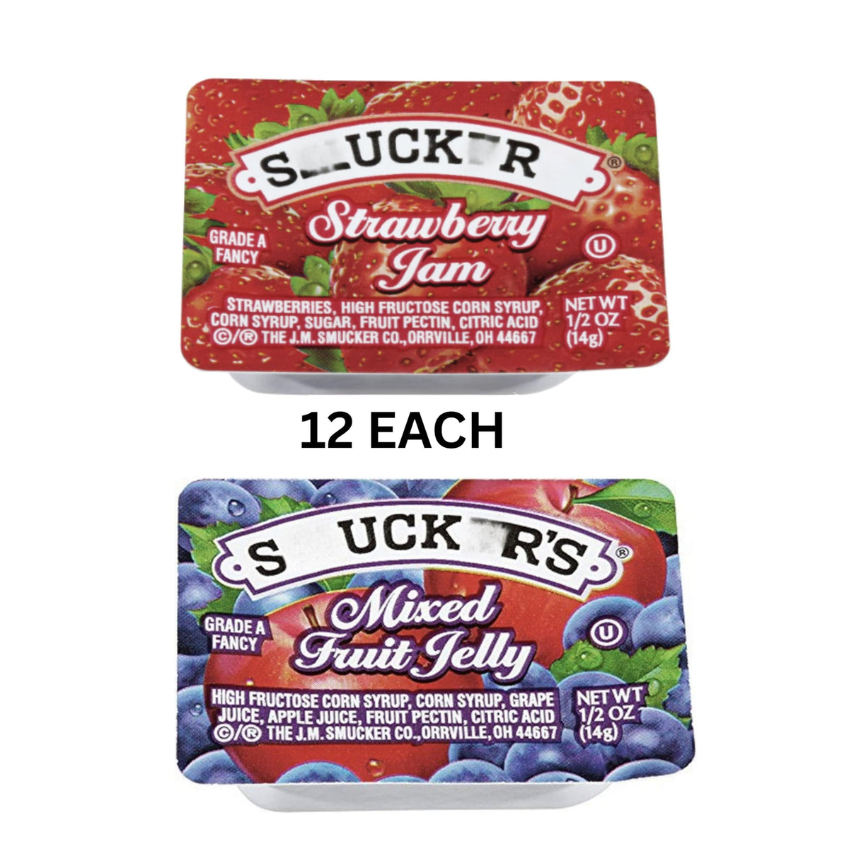Movelo 0.5 oz single-serve jelly cups prepared for grab-and-go meals and portion control.