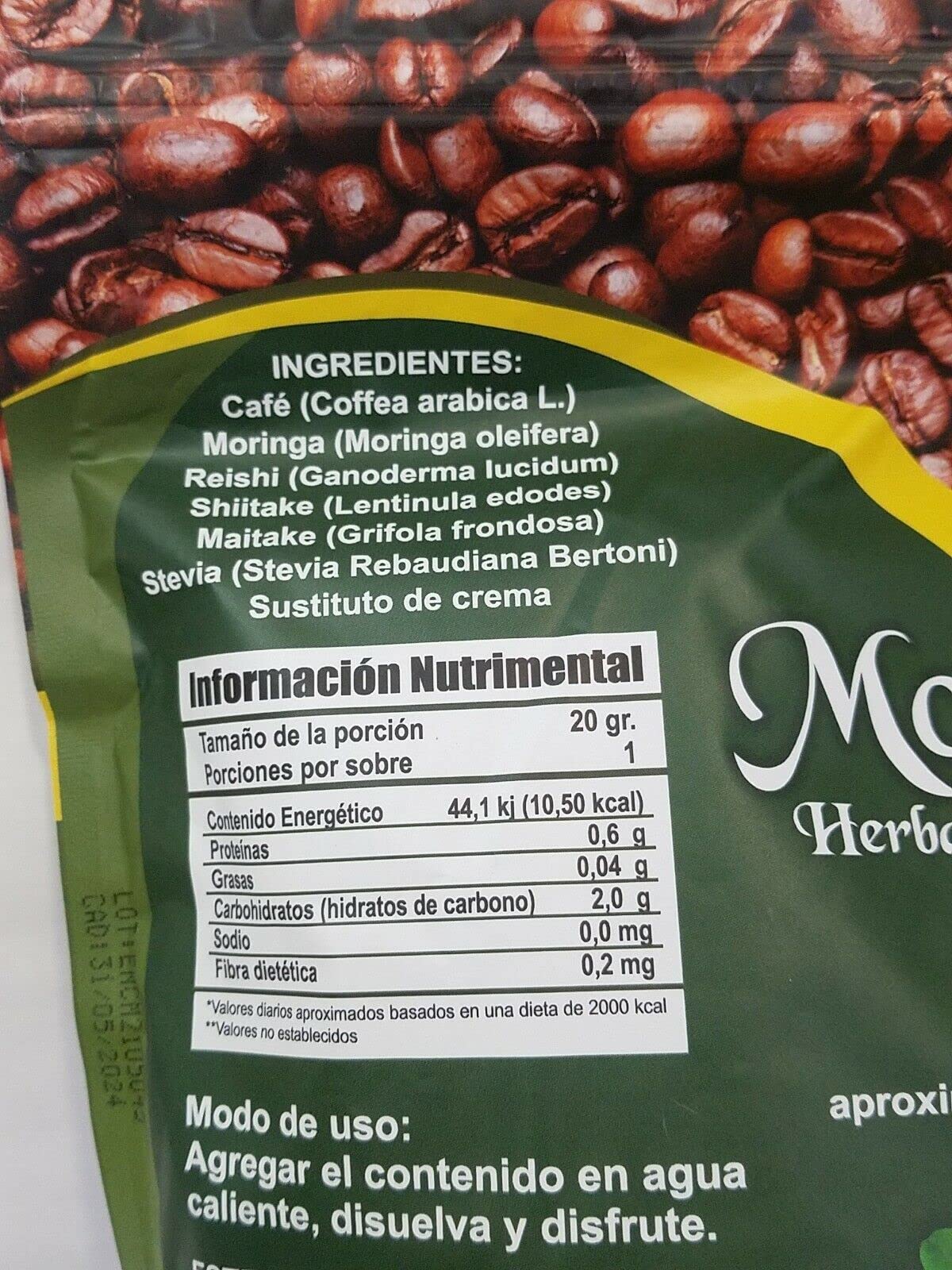 Mr Botanic Moringa Herbal Coffee aroma steam highlights balanced scent.