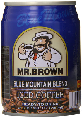Mr. Brown Blue Mountain iced coffee can, refreshing ready-to-drink option.