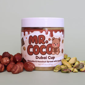 Mr. Coco Dubai Cup hazelnut cream center delivers a luxurious topping option.