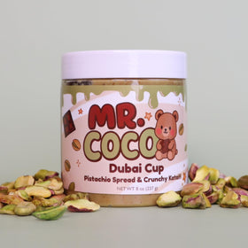 Mr Coco Dubai Cup matcha-pistachio, vibrant green tea twist for treats